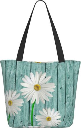 AOOEDM Vintage Wood Planks And Flowers Ladies Shopping Bag 13x11x7in.The Perfect ValentineS Day Gift.It Is The Best ValentineS Day Gift For Mom, Daughter, Wi