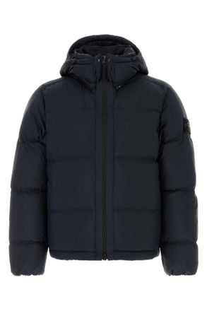 Stone Island Navy Blue Quilted Hood Jacket