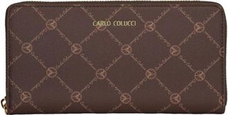 Carlo Colucci Portemonnee met logoprint - Dames - Portefeuilles - Bruin - ONE Size - Accessoires