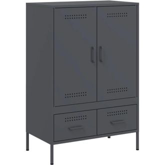 vidaXL Aparador Acero Gris Antracita 68x39x101,5 Cm Vidaxl