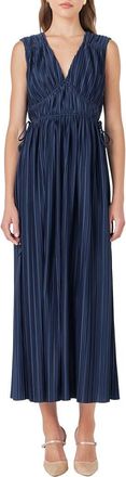 endless rose Sleeveless Micropleat Maxi Dress in Navy at Nordstrom, Size X-Small