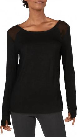 Nicole Miller Sport Splitback Activewear Top In Black