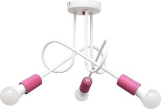 Netlighting Oxford Multi Arm Semi Flush Ceiling Light White Pink 50cm