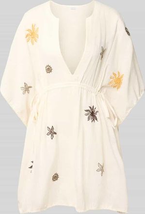 Jake*s Casual Minikleid mit V-Ausschnitt und Stitchings in Offwhite, Gr&ouml;&szlig;e L/XL