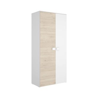 Dmora Armario 2 Puertas Auernig, Muebles De Dormitorio, Vestidor, Armario De Ropa, 90x53 H202 Cm, Blanco Y Roble - Dmora