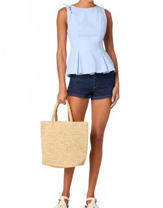 Astr Kalish Peplum Top In Blue