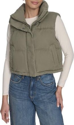 Levi's Cotton Crop Puffer Vest in Light Olive at Nordstrom Rack, Size X-Large