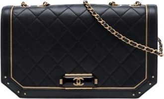 Chanel Pre-owned Quilted Flap Bag - Dames - Vintage Schoudertas - Zwart - ONE Size - Leer - Vintage