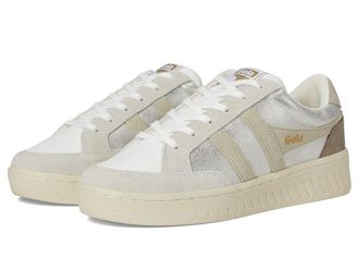 Gola Superslam Blaze Womens Shoes Silver/Wheat/Feather Grey : 7.5 B - Medium, Leather