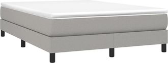 vidaXL Vidaxl - Cama Box Spring Con Colch&oacute;n Tela Gris Claro 140x190 Cm