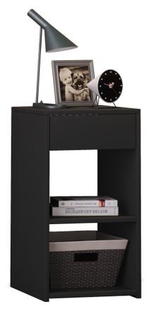 ebuy24 Ebuy24 - Mueble De Noche Vcm Mesita De Noche Mesita De Noche Dimensiones Aprox. Al. 65 X An. 35 X P. 35 Cm - Sledo Maxi (negro)