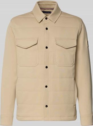 Tommy Hilfiger Regular Fit Sweatjacke aus Baumwoll-Mix in Beige, Gr&ouml;&szlig;e XXL