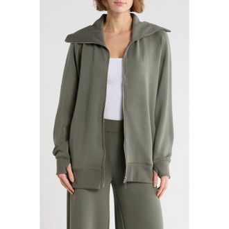 NYDJ Dual Zip Sweatshirt in Heather Olive at Nordstrom Rack, Size X-Small