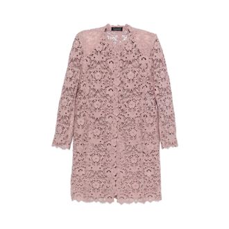 Gianluca Capannolo Single-Breasted Coats, female, Pink, Size: S Charlotte Floral-lace Coat