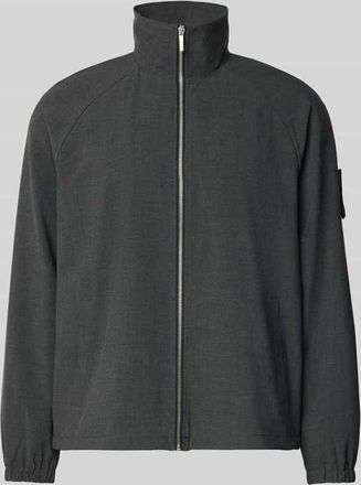 s.Oliver Black Label Regular Fit Blouson mit Raglan&auml;rmeln in Anthrazit, Gr&ouml;&szlig;e 48