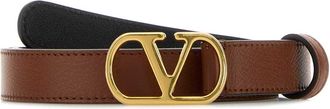 Valentino Garavani Caramel Leather Vlogo Belt