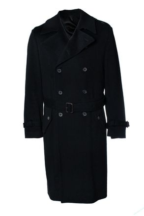 Lardini wool trench coat in black