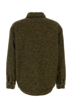 Emporio Armani Mens Melange Army Green Wool Blend Jacket F6016 Giubbini