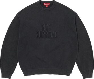 SUPREME SS26 Overdyed Raised Sweater Black SUP-SS26-217-BLK