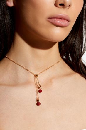 Coach Cherry Motif Necklace, Womens, Gold