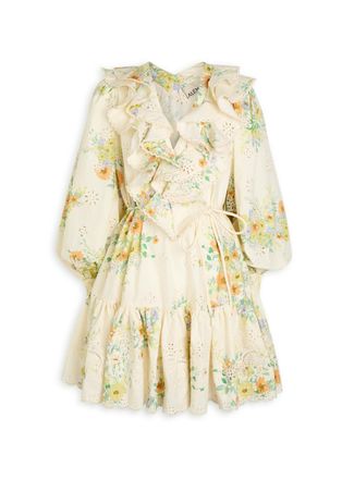 Alemais Alemais Juliette Embroidered Cotton Mini Dress - Cream - 14 (UK14 / L)