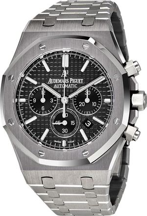 Audemars Piguet Pre-owned Audemars Piguet Royal Oak Chronograph Chronograph Black Grande Tapisserie pattern Dial Mens Watch 26320ST.OO.1220ST.01