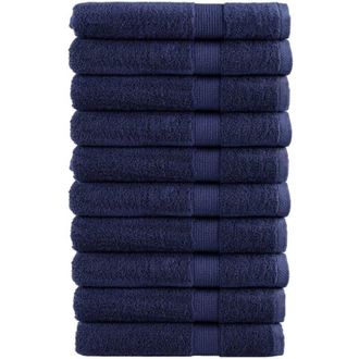 vidaXL Asciugamani Premium solund 10 pz Blu Navy 100x200cm 600gsm - Vidaxl