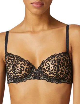 Simone P&eacute;r&egrave;le Womens Felicie Half Cup Bra - Cranberry - Black Polyamide - Size 32D
