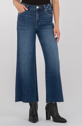 Kut from the Kloth Raw Hem Wide Leg Jeans in Inexhaustible at Nordstrom, Size 10P