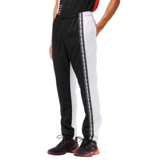 Lacoste Slanke trainingsbroek voor heren met kleurblokken (Zwart/Wit)