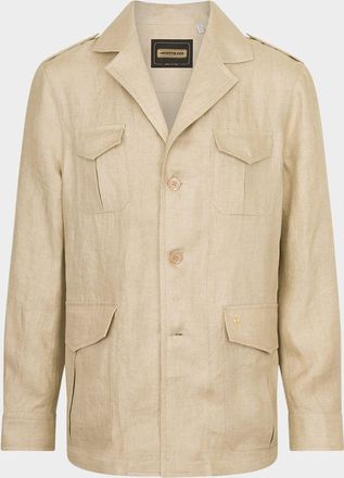 Stefano Ricci Mens Sahara Linen Safari Jacket
