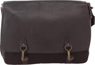 Louis Vuitton Dersou Taiga Leather And Canvas Brown Leather Handbag (Pre-Owned)