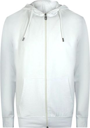 Roberto Cavalli Mens Cavalli Class Bold Floral Logo Off White Zip-Up Hoodie - Size: 40