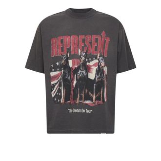 Represent T-Shirts, male, Gray, Size: XL Oversized Graphic T-shirt
