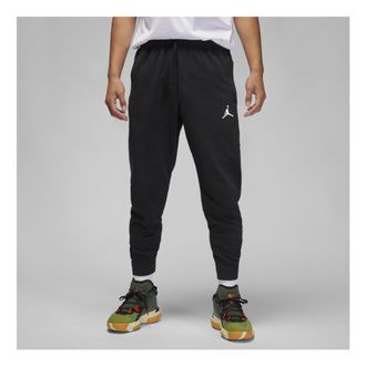 Nike Jordan Mens Air Jordan Solid Color Logo Printing Lacing Bundle Feet Casual Sports Pants/Trousers/Joggers Autumn Black DQ7333-010