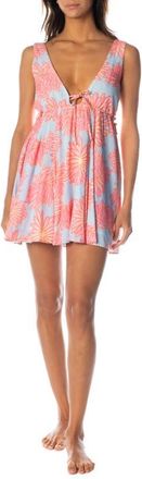 Maaji Nova Tropical Bloom Cover-Up Dress in Open Blue at Nordstrom, Size X-Small