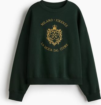 H&M Sweatshirt mit Motiv - Green