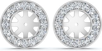 Pompeii3 3/4ct Diamond Earring Studs Jackets 14K White (5.5-6mm)