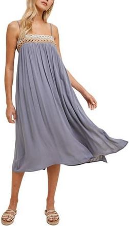 Wishlist Knit Trim Babydoll Dress in Blue at Nordstrom Rack, Size Medium