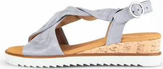 Gabor Womens 42.751 Flat Cork Wedge Sandals In Drill (Lds) Azur (Kork/creme)