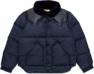 Fortela Christy Shearling Collar Nylon Jacket in Navy Blue at Nordstrom, Size 42