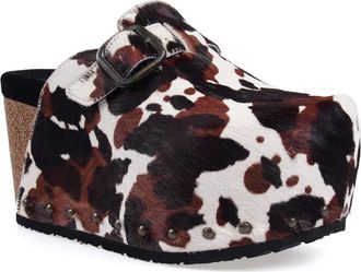 Zigi Soho Cuna Platform Clog in Black Brown Calf Hair at Nordstrom, Size 10