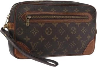 Louis Vuitton Pre-owned Monogram Clutch Bag - Dames - Vintage Clutch - Bruin - ONE Size - Vintage