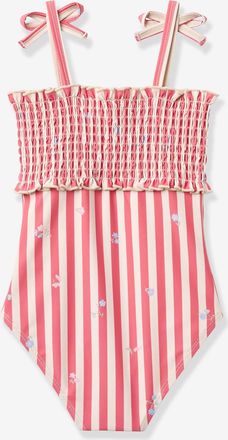 Wheat Badeanzug mit Smokdetails M&auml;dchen Wheat rot gestreift