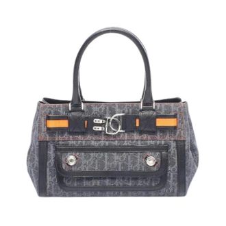 Dior Pre-owned Handbags, female, Blue, Size: ONE SIZE Pre-owned Flightline Trotter Denim Leather Handbag