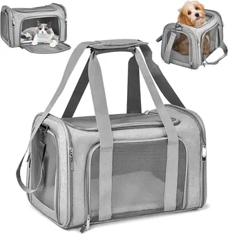 OEM Transport&iacute;n Para Perro - Plegable - Impermeable Y Transpirable - Tela Oxford - Para Coche O Tren - 45x30x30 Cm - Gris