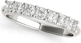 Allurez Diamond Princess-cut Wedding Band Ring 18k White Gold 0.70ct