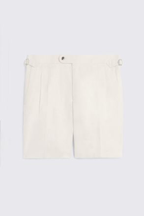 Moss Off White Twill Linen Short