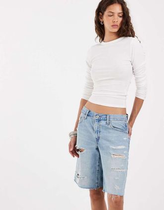 Levi's Jorts dad fit ampi blu lavaggio candeggiato