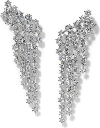 Nadri Sunshower Cubic Zirconia Ear Crawlers in Rhodium/Clear at Nordstrom